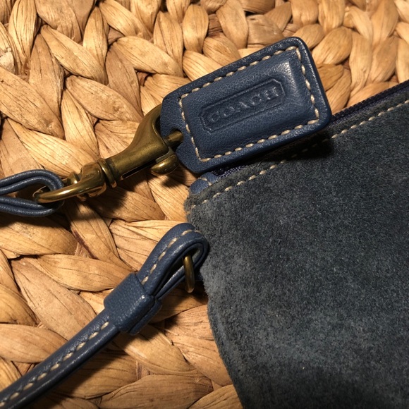 Blue Suede Coach wristlet - Picture 2 of 4